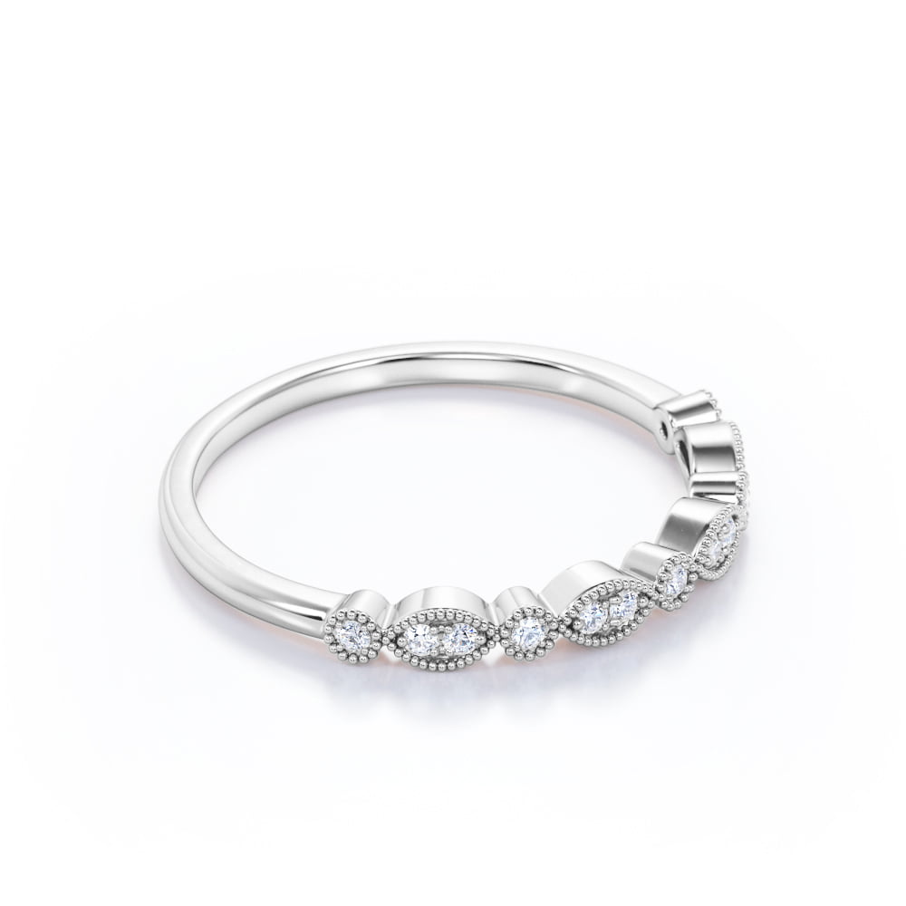 0.25 Carat April Birthstone Art-Deco Wedding Band