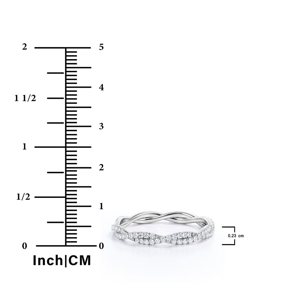 JeenMata - Eternity Moissanite Infinity Anniversary Ring - 18K White Gold Plating Over Silver