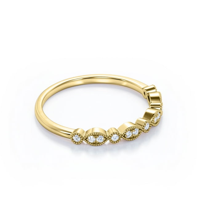 0.25 Carat April Birthstone Art-Deco Wedding Band