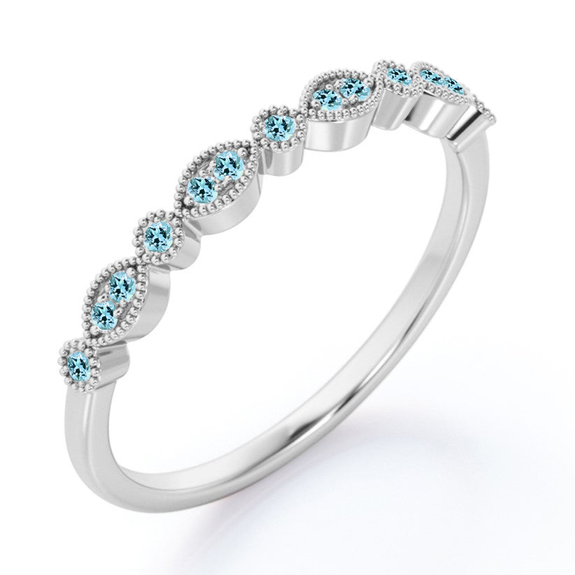 0.25 Carat December Birthstone Art-Deco Wedding Band