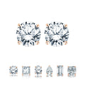 JeenMata 4 Prong 0.5 Carat Round Shaped Moissanite Solitaire Stud Earrings in 18k Rose Gold Plating for Women