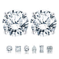 JeenMata 1 Carat Round Shaped Moissanite Solitaire Stud Earrings - 4 Prong - In 18K Rose Gold Plating Over Silver