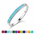 JeenMata 0.25 Carat Princess Cut March Birthstone Wedding Band - Pave Channel Band - 18K White Gold Plating for Women