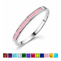 JeenMata 0.25 Carat Princess Cut October Birthstone Wedding Band - Pave Channel Band - 18K White Gold Plating for Women