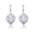JeenMata Forever Heart 1.25 Carat - Moissanite - April Earrings in 18K White Gold Plating over Silver