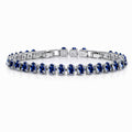 JeenMata 11 TCW June Alexandrite - Oval Cut Birthstone Tennis Bracelet for Women in Eternity Design - White Gold Plating, Female, Adult