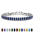 JeenMata 5.5 Carat June Alexandrite - Marquise Cut Birthstone Tennis Bracelet Eternity Design - White Gold Plating, Female, Adult
