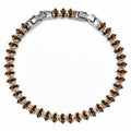 JeenMata 5.5 Carat January Garnet - Marquise Cut Birthstone Tennis Bracelet Eternity Design - White Gold Plating, Female, Adult