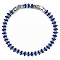 JeenMata 5.5 Carat June Alexandrite - Marquise Cut Birthstone Tennis Bracelet Eternity Design - White Gold Plating, Female, Adult