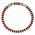 JeenMata 5.5 Carat July Ruby - Marquise Cut Birthstone Tennis Bracelet Eternity Design - White Gold Plating, Female, Adult