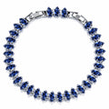 JeenMata 11 TCW June Alexandrite - Marquise Cut Birthstone Tennis Bracelet for Women in Eternity Design - White Gold Plating, Female, Adult
