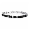 JeenMata 11 TCW Black Cubic Zirconia - Emerald Cut Birthstone Tennis Bracelet for Women in Eternity Design - White Gold Plating, Female, Adult