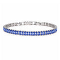JeenMata 5.5 Carat June Alexandrite - Emerald Cut Birthstone Tennis Bracelet Eternity Design - White Gold Plating, Female, Adult