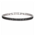 JeenMata 5.5 Carat Black Cubic Zirconia - Emerald Cut Birthstone Tennis Bracelet Eternity Design - White Gold Plating, Female, Adult