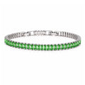 JeenMata 5.5 Carat May Emerald - Emerald Cut Birthstone Tennis Bracelet Eternity Design - White Gold Plating, Female, Adult