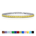 JeenMata 11 Carat November Citrine - Princess Cut Birthstone Tennis Bracelet for Women Eternity Design - White Gold Plating, Birthday, Anniversary, Valentine's Day Gift