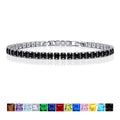 JeenMata 11 Carat Black Cubic Zirconia - Princess Cut Birthstone Tennis Bracelet for Women Eternity Design - White Gold Plating, Birthday, Anniversary, Valentine's Day Gift