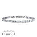 JeenMata 3 Carat Lab Grown Diamond Tennis Bracelets - 18K White Gold Plating for Women Eternity Design Bracelet