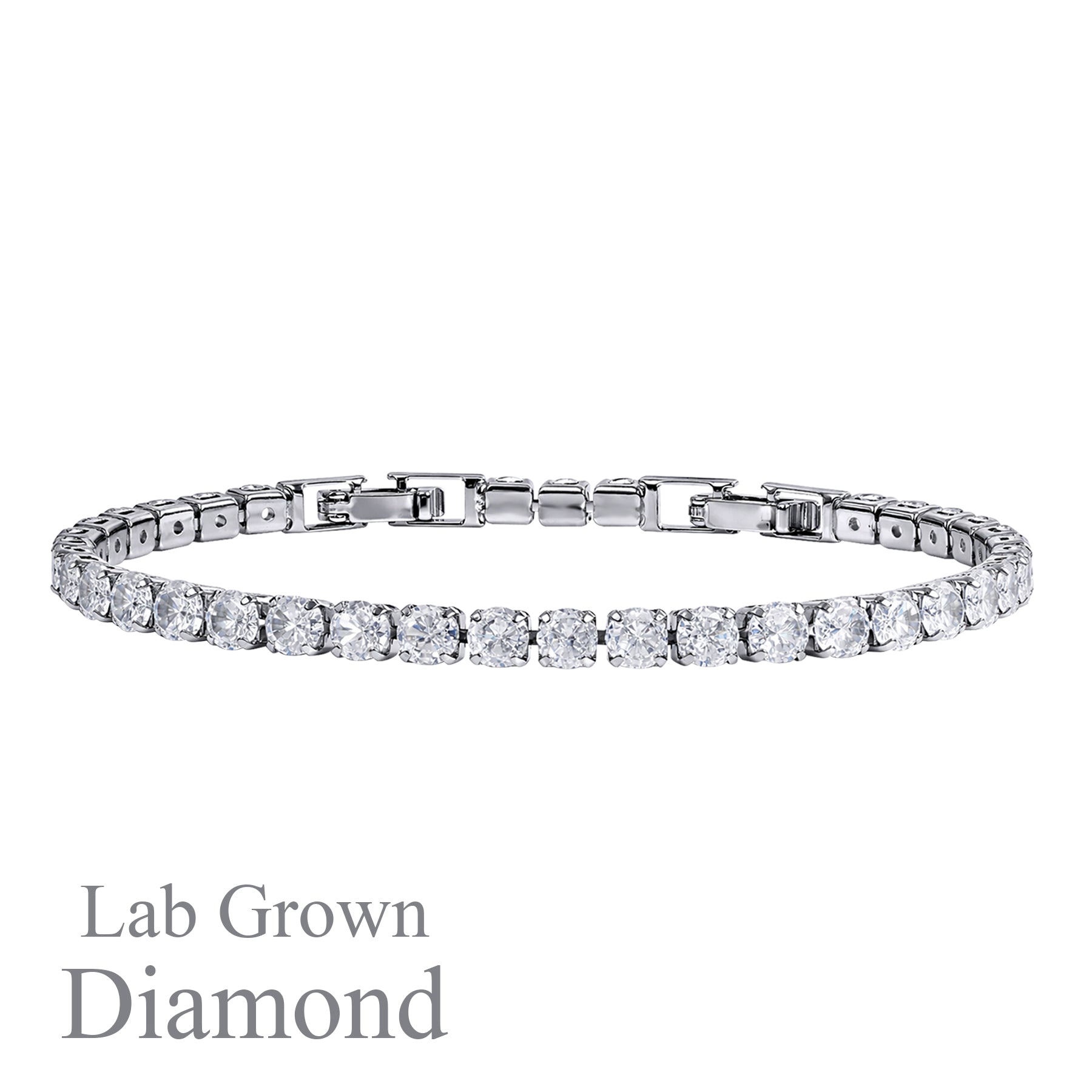 JeenMata 3 Carat Lab Grown Diamond Tennis Bracelets - 18K White Gold Plating for Women Eternity Design Bracelet