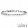 JeenMata 3 Carat Lab Grown Diamond Tennis Bracelets - 18K White Gold Plating for Women Eternity Design Bracelet