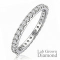 JeenMata Lab Grown Diamond Eternity Ring - Timeless Promise Gift for Women - in 18K White Gold Plating Wedding Rings