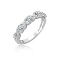 JeenMata Lab Grown Diamond Round Cut Twisted Band - Infinity Wedding Band in 18K White Gold Plating for Women