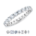 JeenMata 2.25 Carat Round Cut Moissanite Eternity Wedding Band - Classic Prong Style Wedding Ring in White Gold Plating for Women