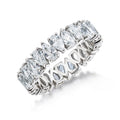 4 Carat Pear Cut Eternity Wedding Band - Classic Prong Style Wedding Ring in White Gold Plating