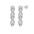 JeenMata Lab Grown Diamond 1 Carat Round Cut Twisted Drop Earrings - Elegant Infinity Inspired Earrings in 18K White Gold Plating for Women