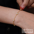 JeenMata 1 Carat Lab Grown Diamond Bezel Station Bracelets - Elegant Gift Jewelry Bracelet in 18K Yellow Gold Plating Gift for Women, Girlfriend