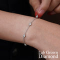 JeenMata 1 Carat Lab Grown Diamond Bezel Station Bracelets - Elegant Gift Jewelry Bracelet in 18K White Gold Plating Gift for Women, Girlfriend