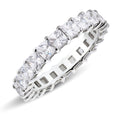 JeenMata 4 Carat Princess Cut Cubic Zirconia Eternity Wedding Band - Classic Prong Style Wedding Ring in White Gold Plating