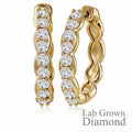 JeenMata Lab Grown Diamond 1.25 Carat Infinity-Inspired Hoop Earrings in 18K Yellow Gold Plating for Women