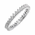 JeenMata 1 Carat Moissanite Round Cut Eternity Anniversary Ring - Classic Eternity Stackable Wedding Rings in 18K White Gold Plating for Women