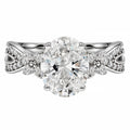 JeenMata 3.5 Carat Oval Cut Moissanite - Butterfly Infinity Engagement Ring in 18K White Gold Plating for Women
