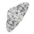 JeenMata 2.5 Carat Oval Cut Moissanite - Multi-Stone Engagement Ring in 18K White Gold Plating for Women