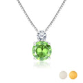 2 Carat August Birthstone Necklace - with Crystal Made with Swarovski - Dangling Round Cut Necklace Pendant in White Gold Plating