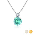 2 Carat December Birthstone Necklace - with Crystal Made with Swarovski - Dangling Round Cut Necklace Pendant in White Gold Plating