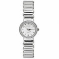 JeenMata Women's Classic Silver Stretch Watch - Crystal Bezel Silver Stainless Steel Expansion Band, White Dial, Water Resistant