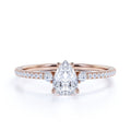 Pave Set 1.50 Carat Pear Moissanite Engagement Ring