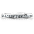JeenMata 0.25 Carat Princess Cut April Birthstone Wedding Band - Pave Channel Band - 18K White Gold Plating for Women