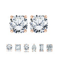 JeenMata 4 Prong - 1 Carat Cushion Cut Moissanite - Solitaire Stud Earrings in 18k Yellow Gold Plating for Women