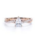 Teardrop 1.75 Carat Moissanite Infinity Engagement Ring