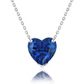 Gorgeous 1 Carat Heart Cut - SWAROVSKI Blue Sapphire - September Birthstone Pendant Necklace in 18K White Gold Plating over Silver