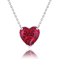 Gorgeous 1 Carat Heart Cut - SWAROVSKI Ruby - July Birthstone Pendant Necklace in 18K White Gold Plating over Silver