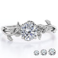 JeenMata 0.50 Carat Round Cut Moissanite Bohemian Engagement Ring - Vintage Moissanite Promise Ring - 18k White Gold Plating for Women