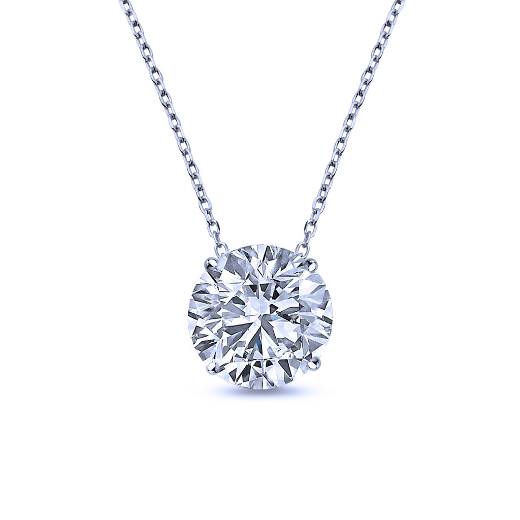 JeenMata 1 Carat Moissanite - April Birthstone Solitaire Pendant Necklace in 18K Yellow Gold over Silver, Female, Adult