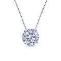 JeenMata Lab Grown Diamond 0.50 Carat Round Cut Classic Solitaire Pendant Necklace - in 18K White Gold Plating for Women