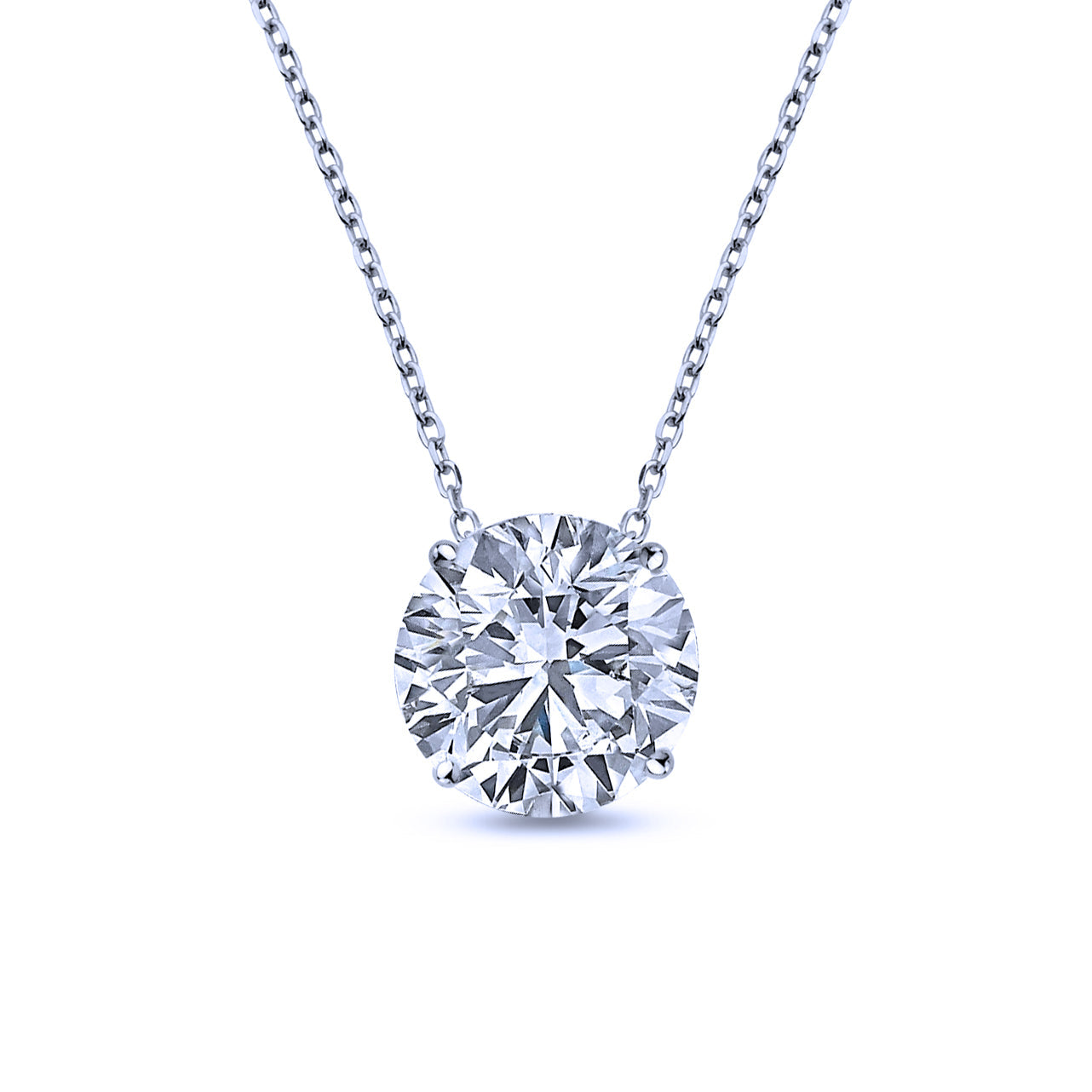 JeenMata 1 Carat Moissanite - April Birthstone Solitaire Pendant Necklace in 18K Yellow Gold over Silver, Female, Adult