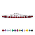 Classic 5.5 TCW Round Cut January - Garnet - Birthstone Tennis Bracelet Eternity Design - White Gold Plating, Female, Adult
